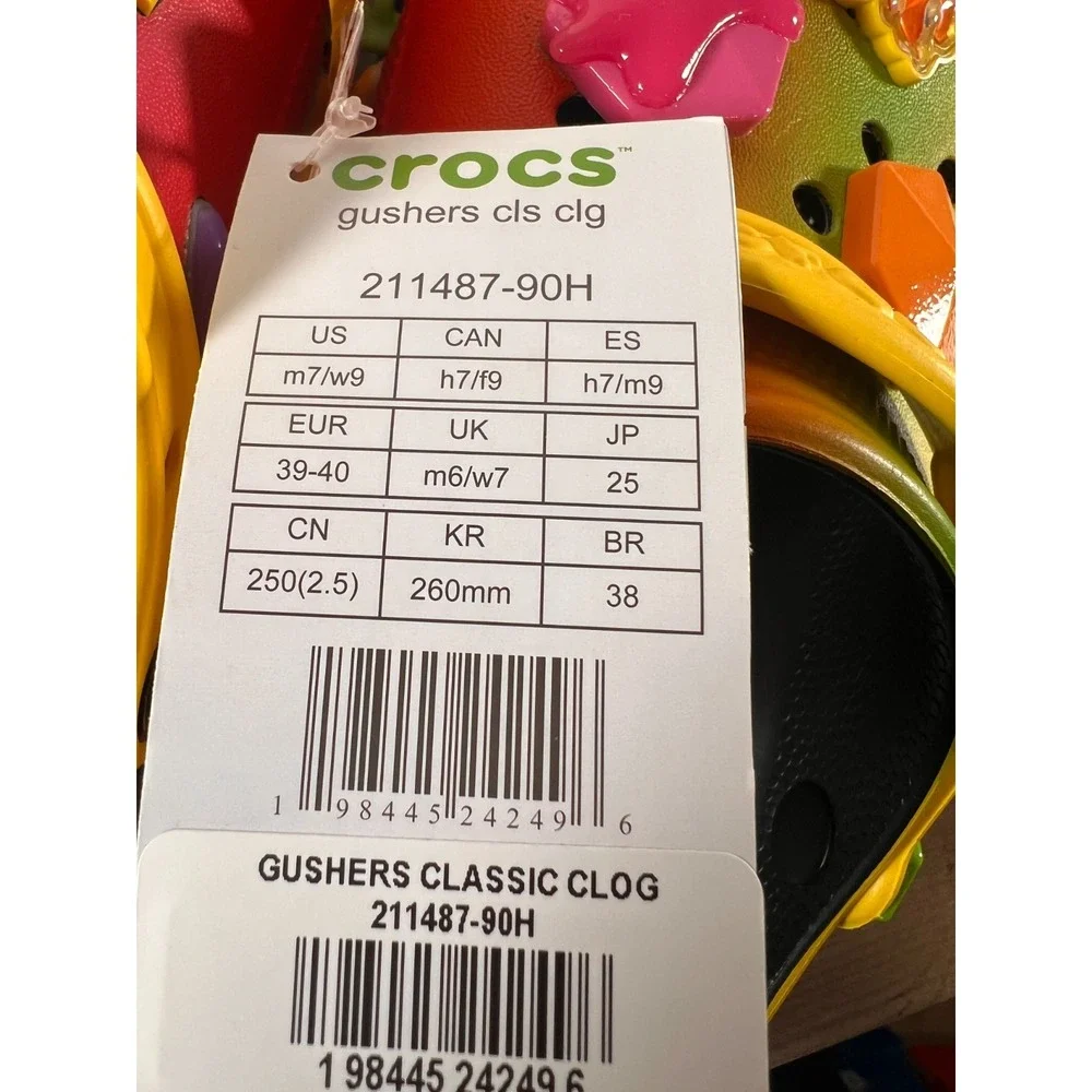 CROCS‎ Gushers Classic Clog 211487 with Jibbitz Unisex Men's 7 Womens 9
